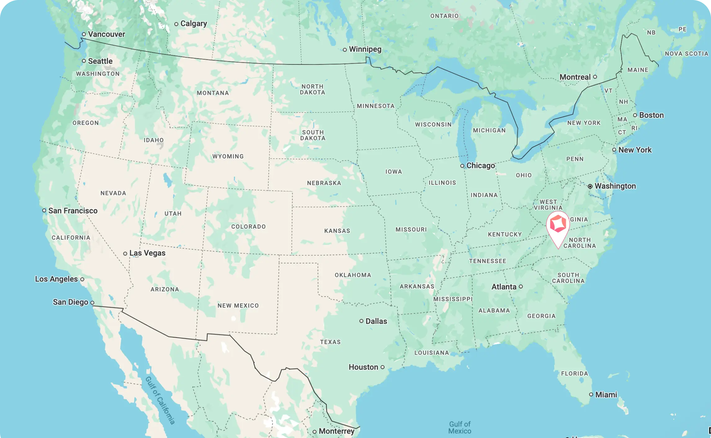 Map of office location in USA
