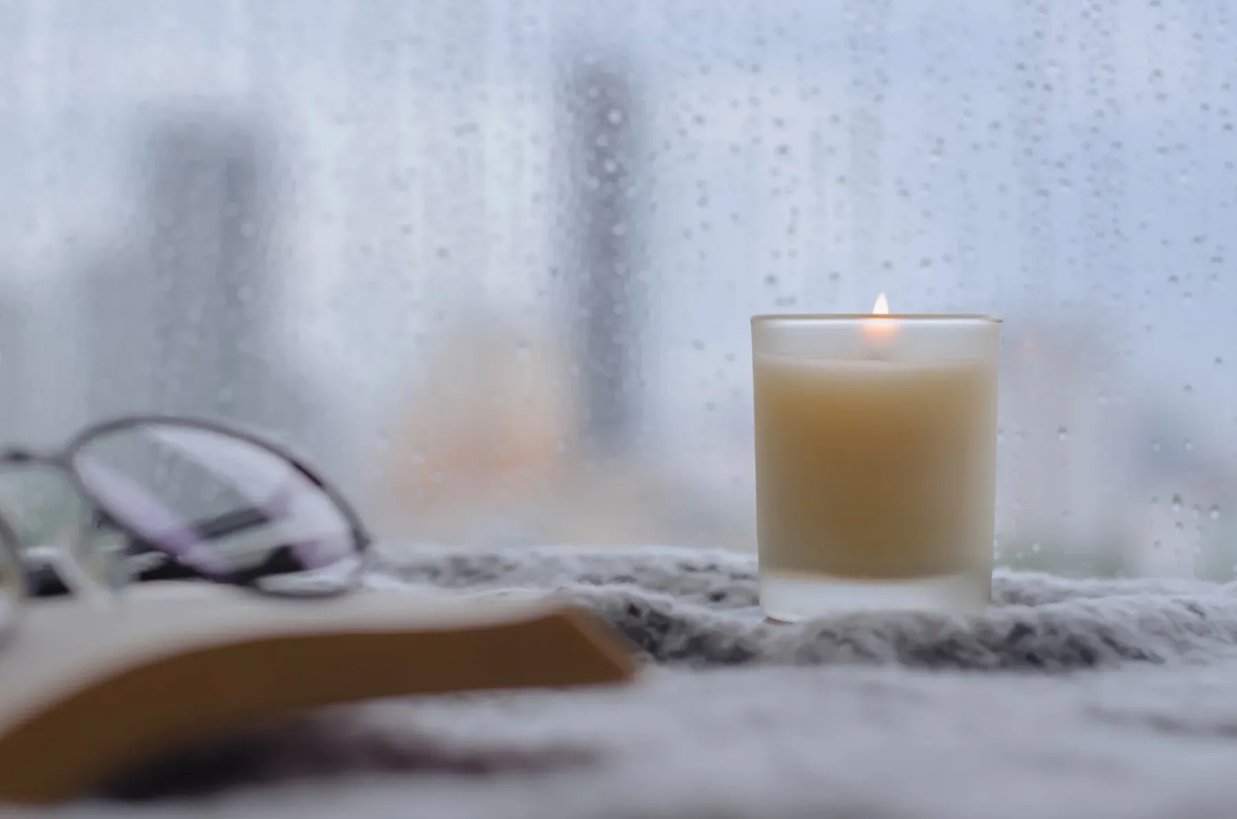 Candle in dorm room