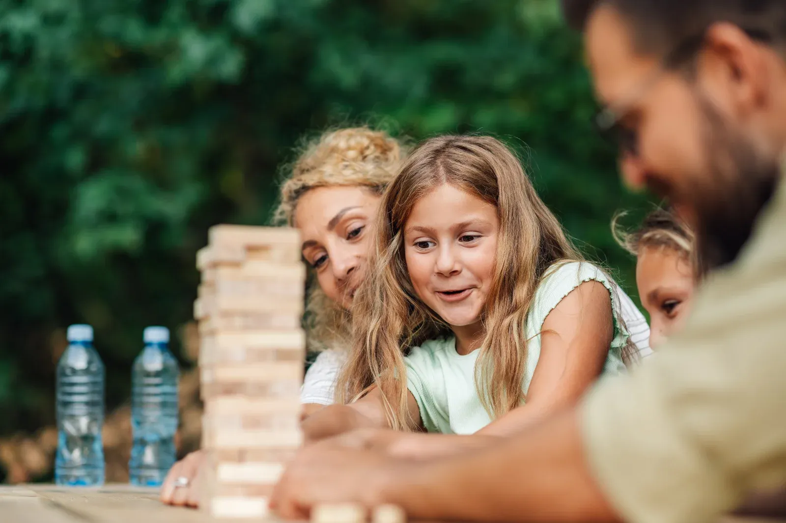 Family playing Thanksgiving games