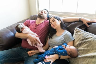 Sleep deprived new parents