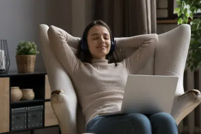 Women doing relaxation therapy for sleep